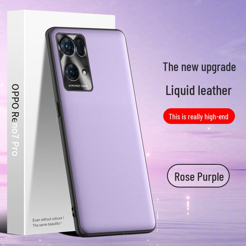 Защитный чехол из жидкой кожи для Oppo Reno7 Pro с защитой от падений и грязи. Поставляется как единое целое.