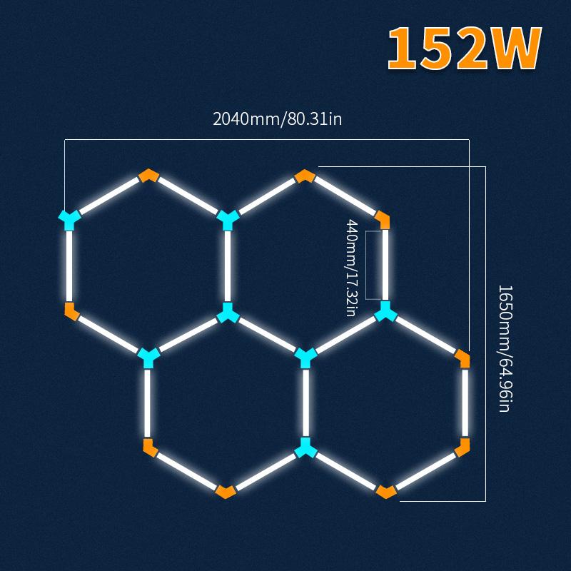 Парикмахерская Салон красоты Светодиодный потолочный светильник Шестиугольный Гаражный светильник AC85-265V Сотовый Светодиодное трубчатое освещение Для мастерской по детейлингу автомобилей