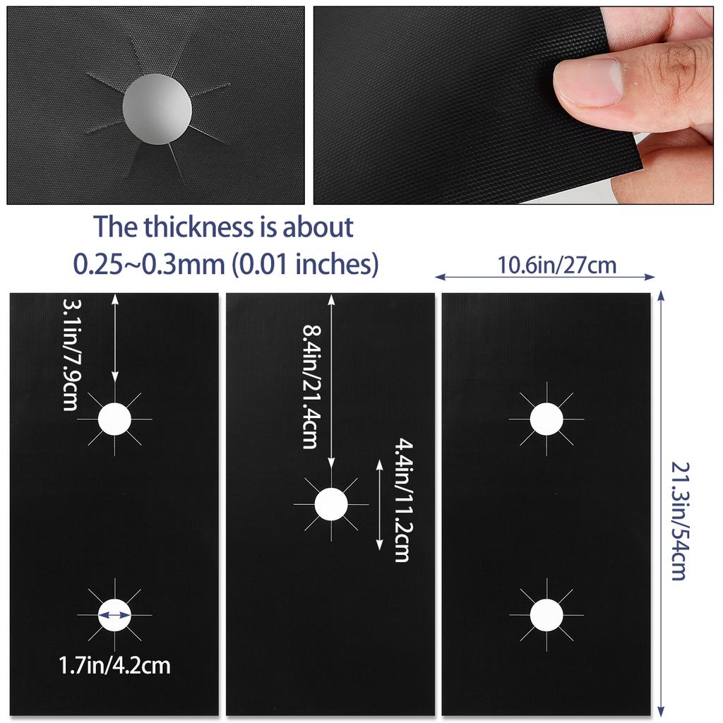 3/8 шт. Чехлы для плиты Многоразовый протектор для газовой плиты Универсальные моющиеся крышки для конфорки плиты Антипригарный термостойкий вкладыш для газовой плиты