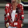 Women's Fashion Christmas Printed Long Sleeve Knitted Cardigan Button Down Jacket