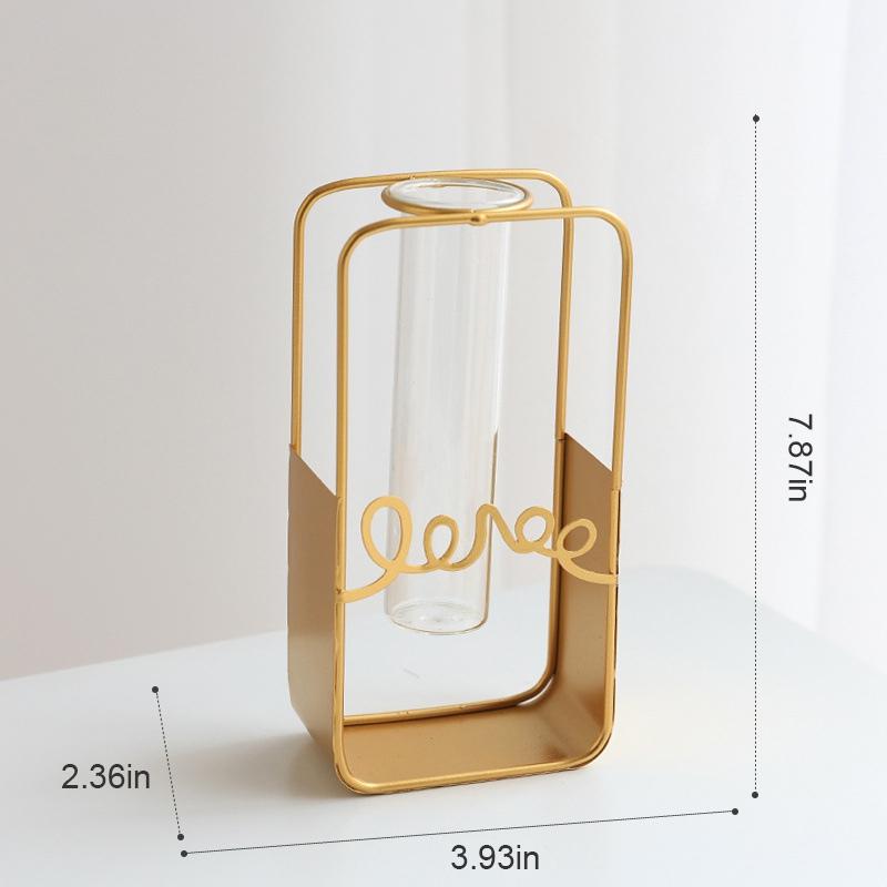 Nordic Vase Hydroponic Gold Home Decorations Modern Glass Drying Flower Pot Ornament Small Vases Room Decor Interior Accessories