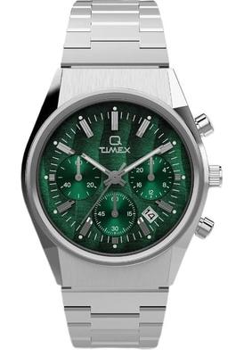 Часы Timex Q Timex TW2W33600 кварцевые 5 АТМ водонепроницаемые пластиковые зеленый циферблат нержавеющая сталь [TIMEX] мужские [Товар]