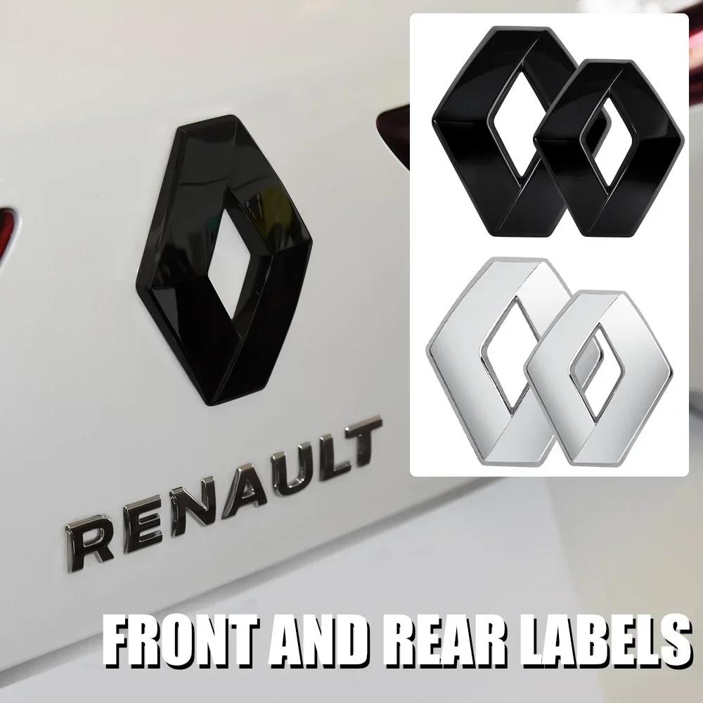Hub Caps For Renault Koleos Kadjar Captur Megane Talisman Espace Clio Zoe 1pcs 3D Styling Car Front Hood Emblem Rear Trunk Badge