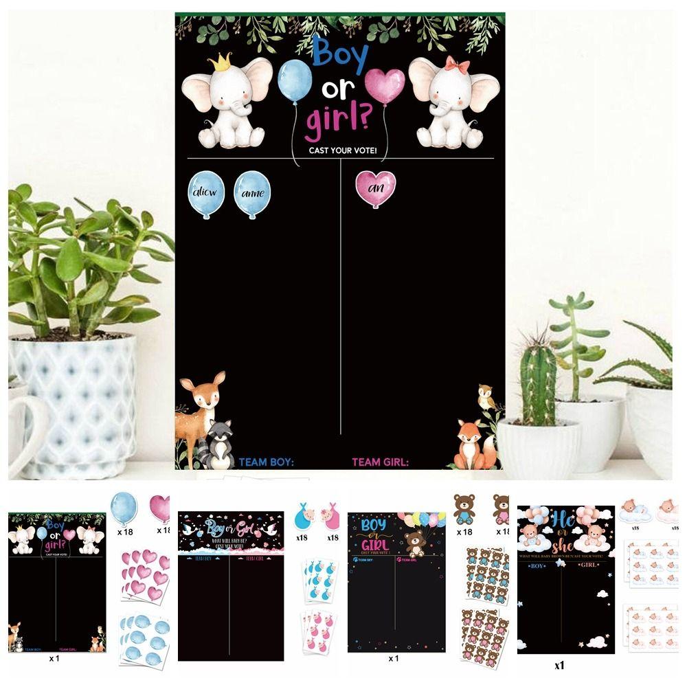 Праздничный плакат «Мальчик или девочка» с наклейками Он или Она Плакат Доска для объявлений Детский душ