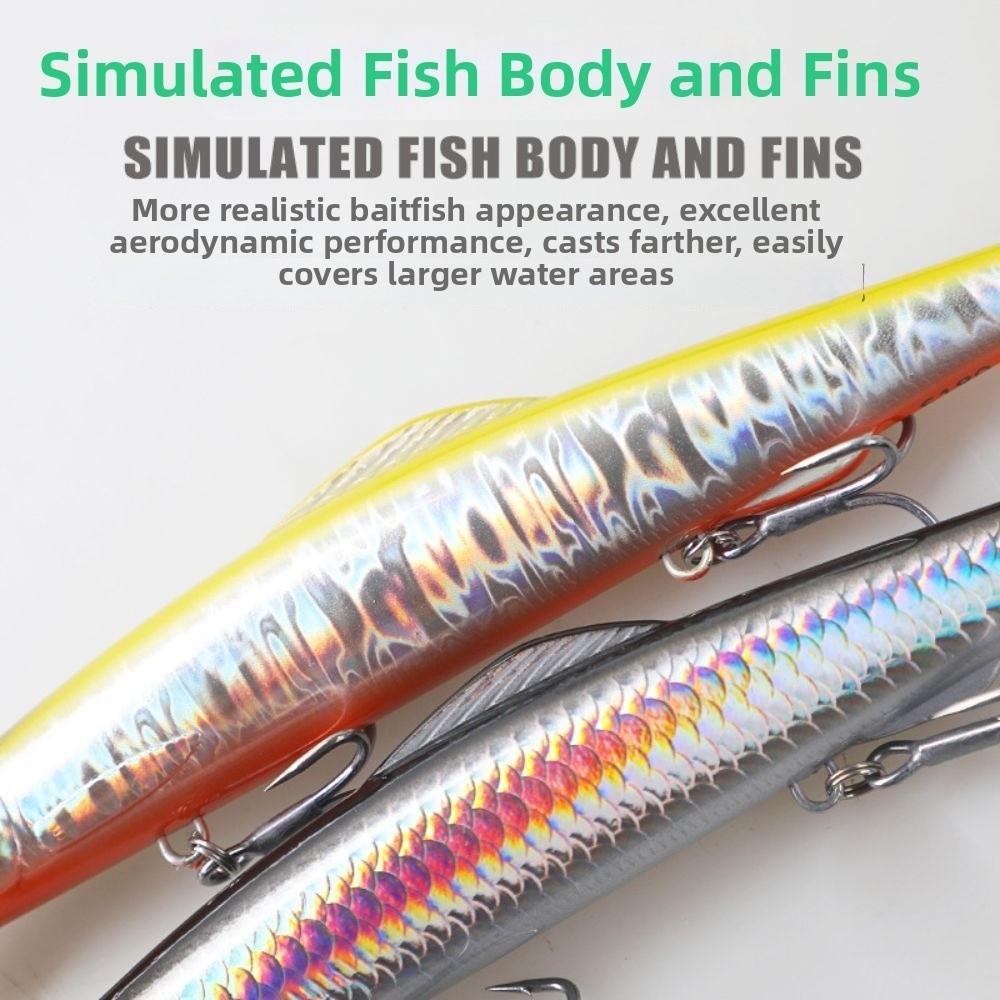 3D Bionic Fish Eyes Simulated Fish Body Streamline Bionic Bait Floating Minnow Freshwater Fishing
