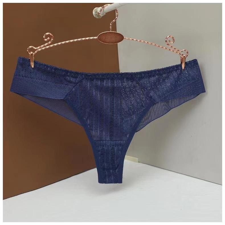 Women's Sexy Lace Thong Women's Mesh Seamless Low-waist Underwear Elephant Nose Thongs