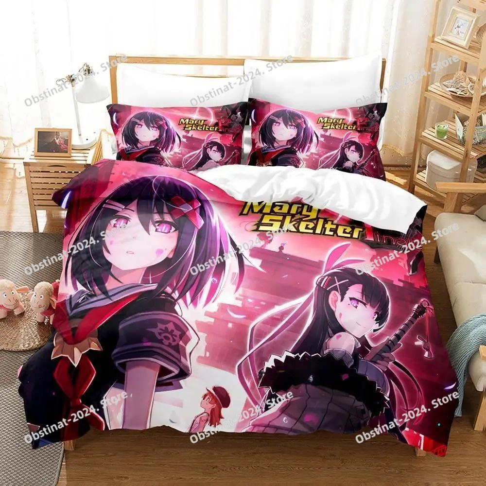 3D Комплект постельного белья Mary Skelter Finale С принтом Пододеяльник Наволочка Односпальный Двуспальный Стиль Queen King Size Комплекты Игровой Комплект простыней