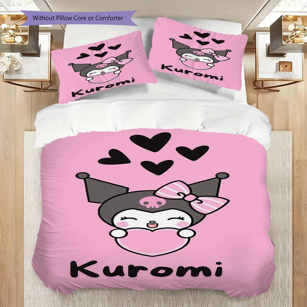 Kuromi'S Heartfelt Adventure Bedding 1 Duvet Cover 2 Pillowcase Without Core Christmas Birthday Gift Duvet Cover And Pillowcase