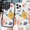 Girls Lovely Slim Cartoon Beautiful Flowers Leather Back Casing PU Leather Cover Phone Case for Huawei Honor Infinix iPhone Vivo