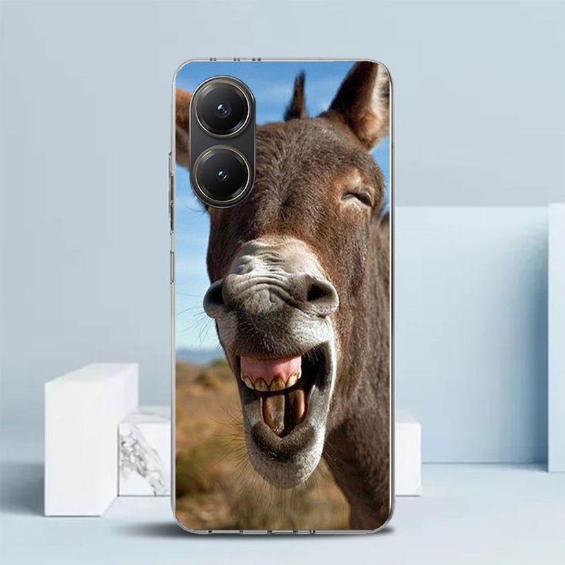 Смешной ослик Мягкий чехол для Xiaomi Poco F7 Ultra X7 X6 X5 Pro M7 Чехол для телефона Redmi 15 15C 13 13C 12 12C 10 10C Печатный корпус Poco X