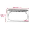 Universal Motorcycle Aluminum License Plate Frame w/LED Light Brake Tail Light, 7"×4"(OD) (Black-Red)