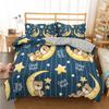 3D Cartoon Bear Bedding Set Cartoon Animal Duvet Cover Pillowcase 2/3 Pieces Girls' Room ES/EU/DE Full Size Children's Room Soft Home Textile