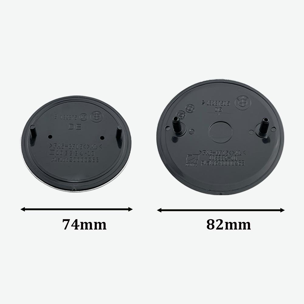 For BMW Se E87 Carbon All Black Car Front Hood Emblem Logo Rear Trunk Badge For BMW For front 82mm Rear 74mm