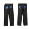 Mens Y2K Harajuku Hip Hop Dog Print Loose Fit Straight Jeans Fall Casual Wear