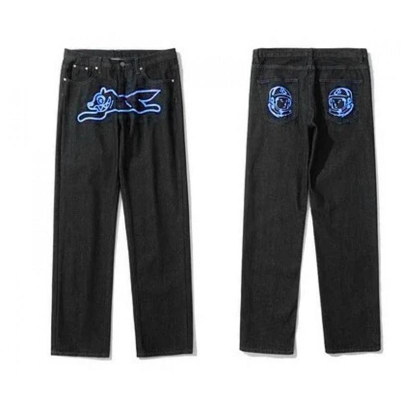 Mens Y2K Harajuku Hip Hop Dog Print Loose Fit Straight Jeans Fall Casual Wear