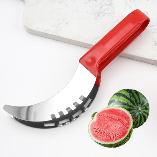 2 In 1 Watermelon Cutter Stainless Steel Effortless Fork Slicer Tool Dual Head Fruit Slicing Tool for Home Kitchen Gadget