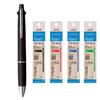 Mitsubishi Pencil Pen Jetstream Black with 4 Refills SXR8005K and Includes an Original Logo Multi-Function 4&1 Set Pencil, MSXE5-1000 0.5mm, (Black,