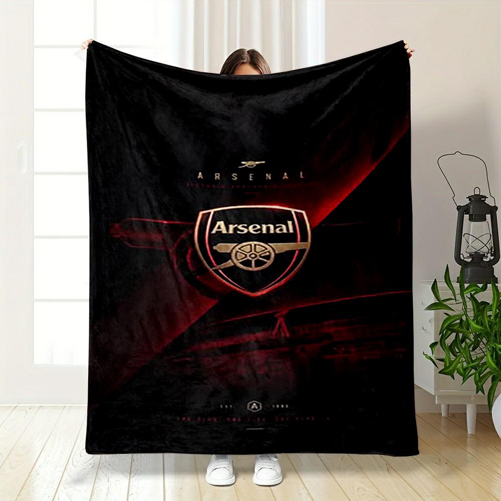 Arsenal Emblem Dark Red Theme printed Flannel blanket for bedroom, living room, sofa, and nap
