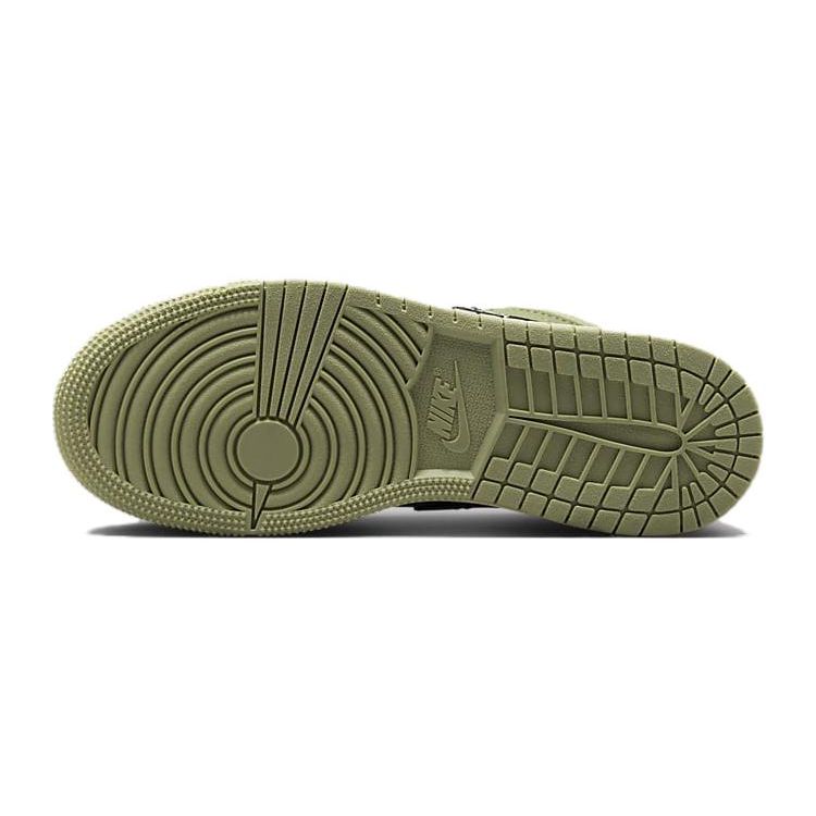 Детские кроссовки Air Jordan 1 Low SE Craft GS Sky J Light Olive Green Celadon Bright-Mandarin FD9092-300