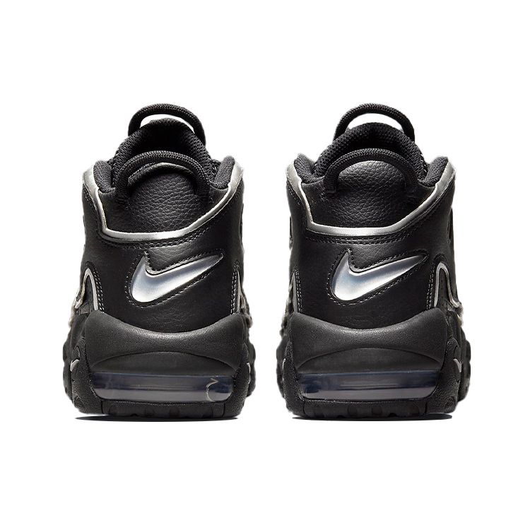 Nike Air More Uptempo Black Metallic Silver Women Sneakers DQ0839-001