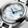 Longines Серия «Сердце и Луна» Автоматический механический механизм Отображение даты Часы с бриллиантами Швейцарские часы 26,5 мм Белый циферблат Ремешок из нержавеющей стали L8.111.4.87.6