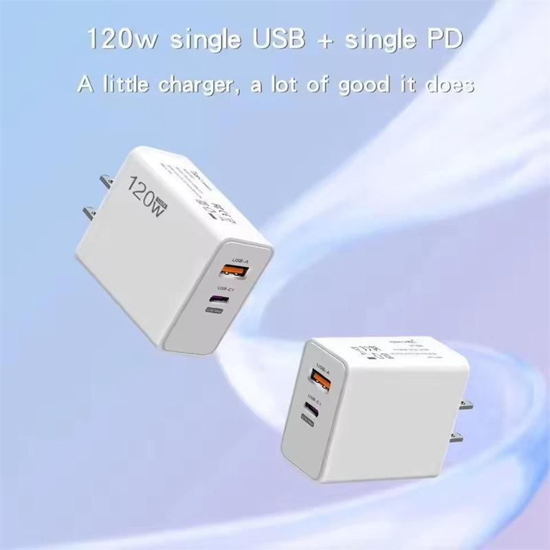 Быстрое зарядное устройство USB Type-C мощностью 120 Вт с поддержкой USB Power Delivery для iPhone, Samsung, Xiaomi и Huawei