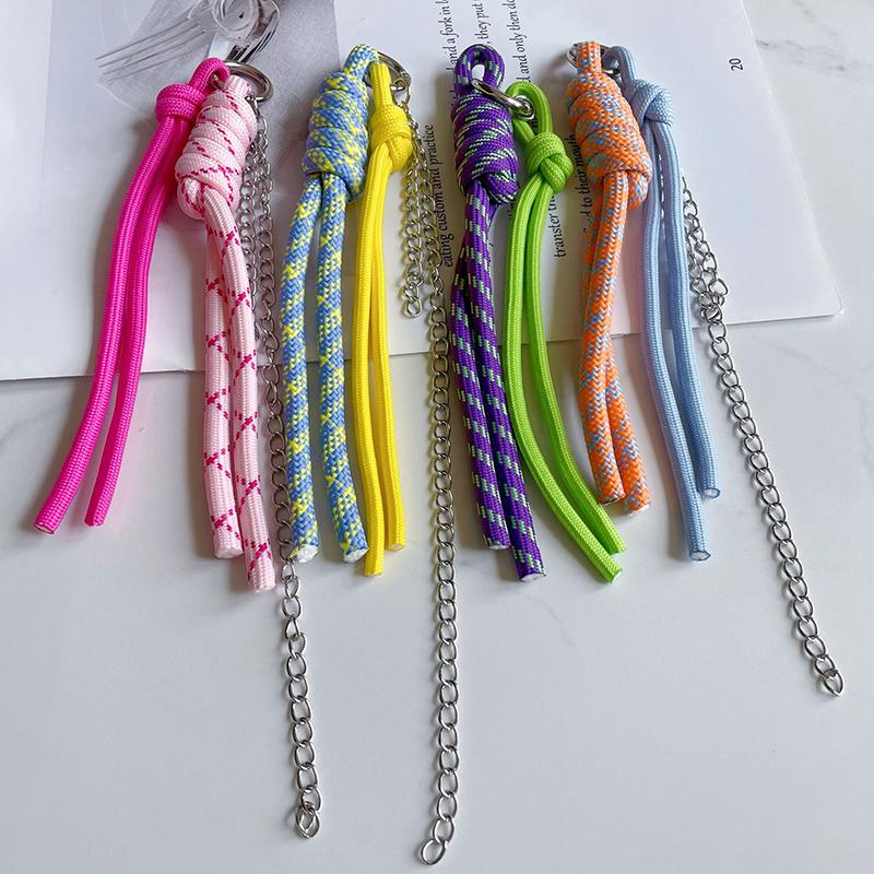 Креативный цветной плетеный шнурок для ключей с защитой от потери, нейлоновый веревочный брелок для автомобиля, рюкзака, подвески, аксессуары, подарок