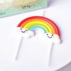 Rainbow Clouds Smiling Candles Children'S Cartoon Birthday Cake Dessert Decoration Wishing Candles