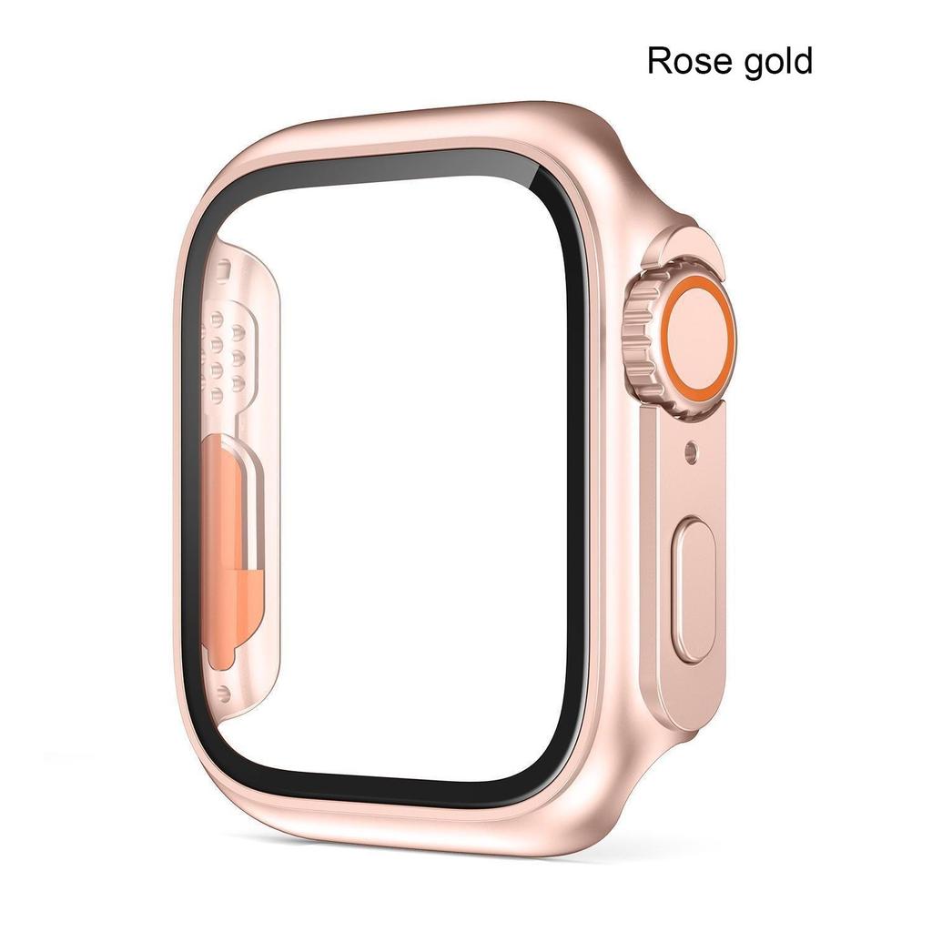 Корпус из закаленного стекла + чехол для часов ПК для Apple Watch 8 7 45 мм 41 мм 44 мм 40 мм Обновление до Apple Watch Ultra 49 мм Защитный бампер-экран