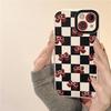 Zhitai Leather Checkerboard Case for iPhone 11/13 Pro Max/14, Bow Design