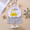 Children's Vest Suit Summer Girls Shorts Clothes Baby Korean Boys Sleeveless Suit Children's Clothing