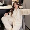 Ladies Pyjama Women Winter Flannel Pajama Set Fleece Pajamas Sleepwear Thick Warm Velvet Female Homewear Suit Cute Sweet Pijama