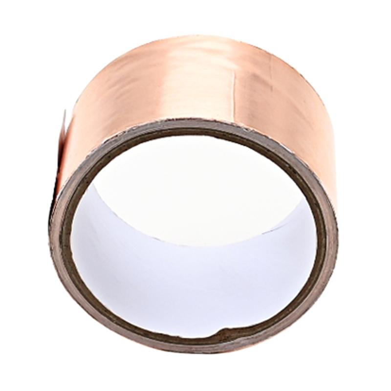 Лента из медной фольги, самоклеящаяся, экранирующая электромагнитные помехи, для заземления, экранирования электромагнитных помех и гитар, витражей, электроремонта