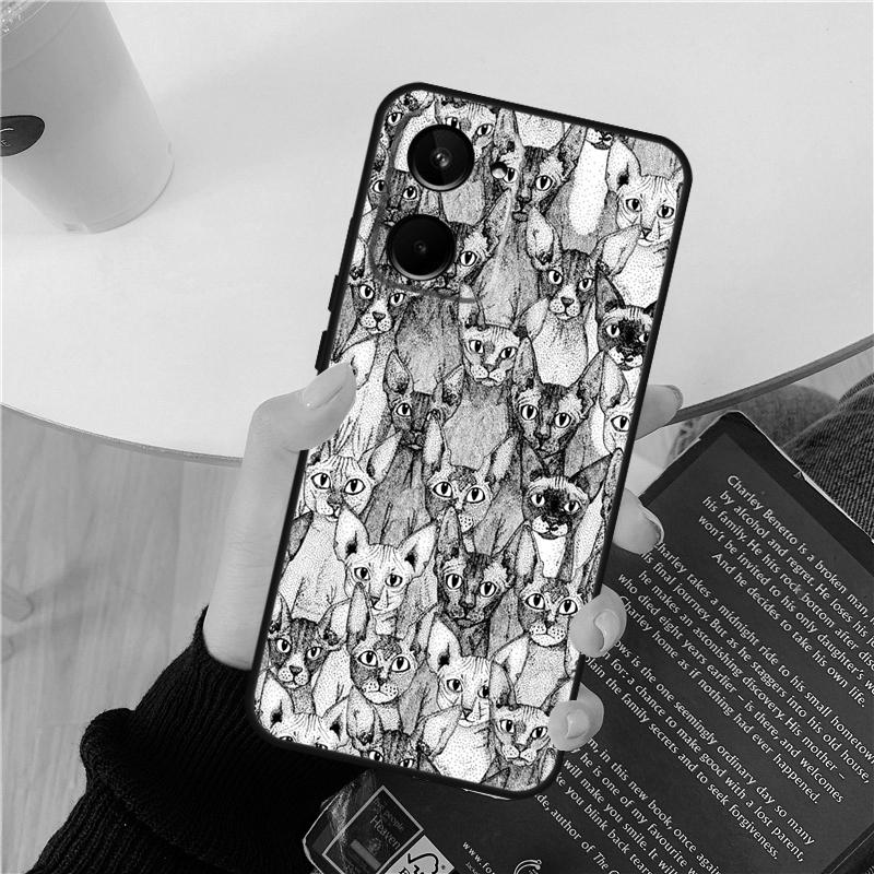 Sphynx Sphinx Cat Case For Realme 14 12 10 11 13 Pro Plus GT 6 6T 5 GT7 Pro C61 C55 C51 C21Y C25S C67 C75 C53