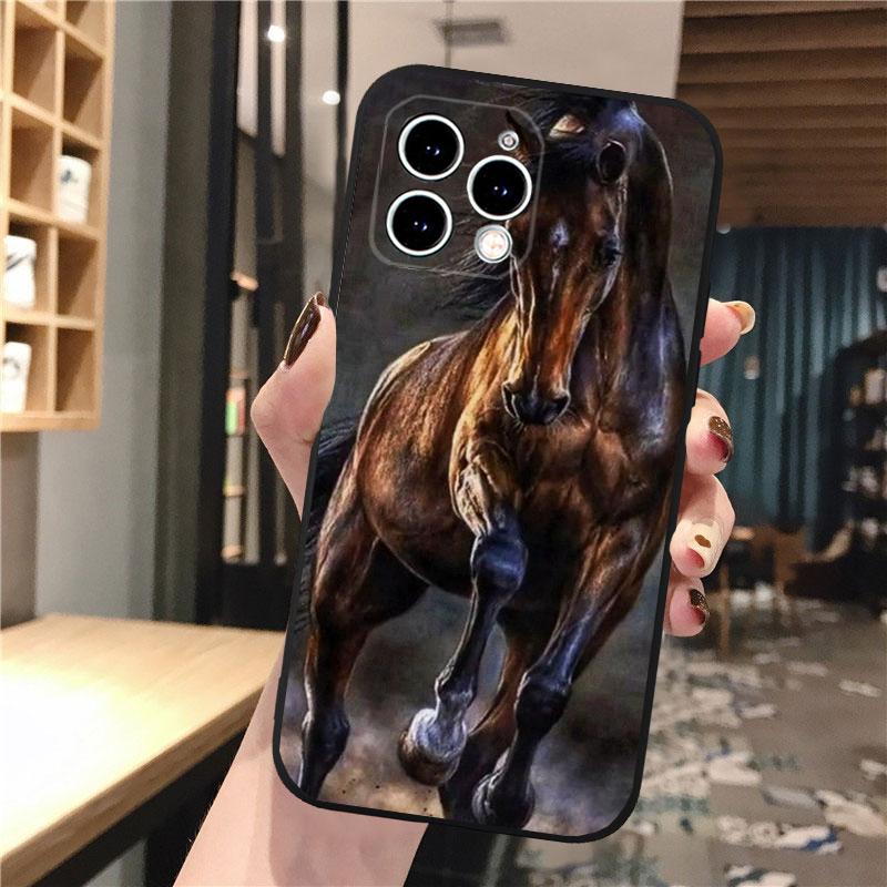 Чехол для телефона с лошадью для iPhone Samsung Galaxy Redmi Xiaomi Oppo OnePlus Note SA 7 8 9 10 11 12 13 14 20 21 22 23 53 54 Pro Max Plus Ultra TPU Soft