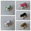Korean Style Frog Drip Oil Ring Geometric Enamel Ring Creative Painting Ring  Gift