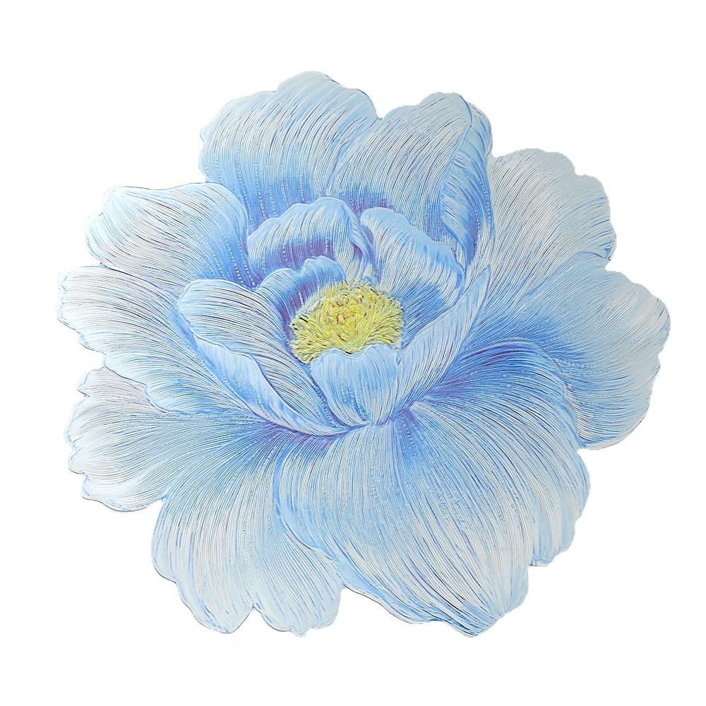 New color peony flower placemat 1D relief pvc placemat waterproof and oil-proof flower western dining mat