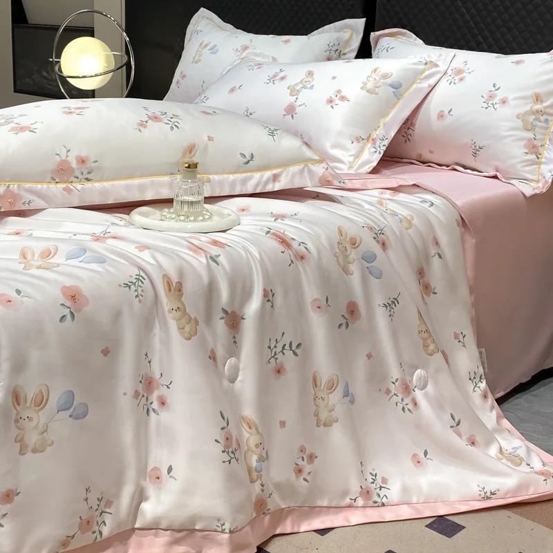 Летнее одеяло одеяло домашнее постельное белье одеяло одеяло легкое роскошное мытое шелковое одеяло для сна одеяло с кондиционером стеганое одеяло