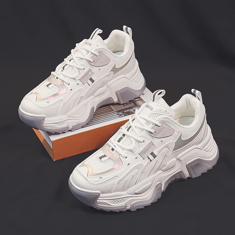 Новые летние сетчатые кроссовки Clunky женские туфли с толстой подошвой повседневные легкие нескользящие спортивные туфли модные