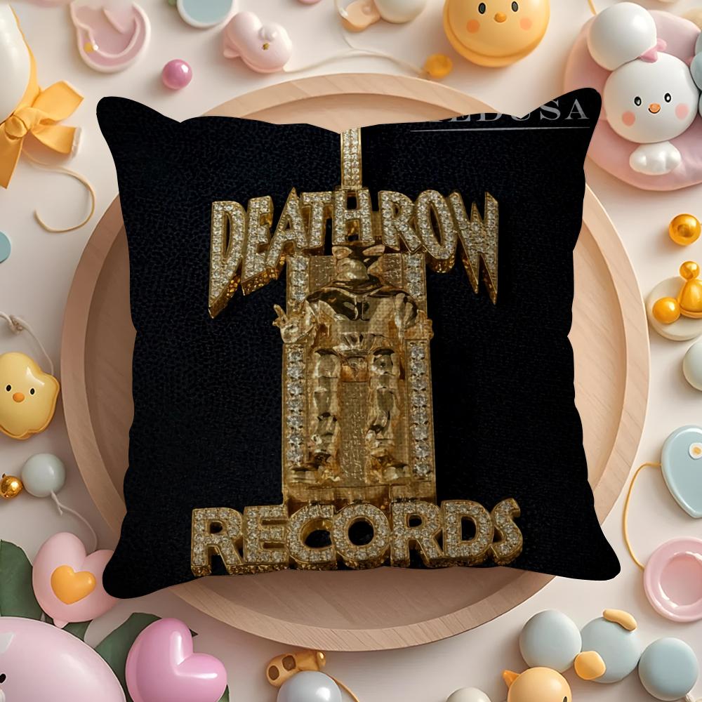 D-Death Row Records Наволочка Лен Органическая Ткань Двусторонняя Печать Дышащая Наволочка Диван Домашний Декор Подарок