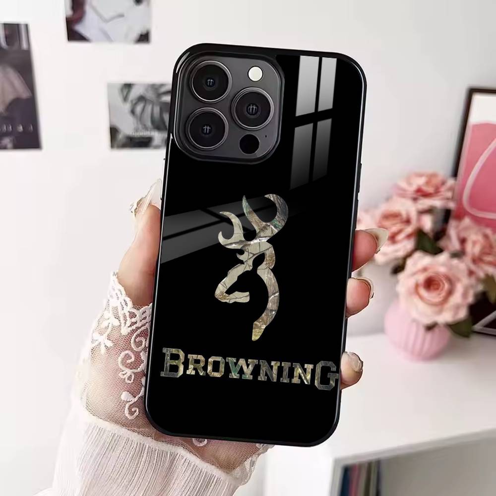 B-browning Phone Case For iPhone 17 16 15 14 13 12 Pro Max Plus for Magsafe Mirror Wireless Magnetic Cover