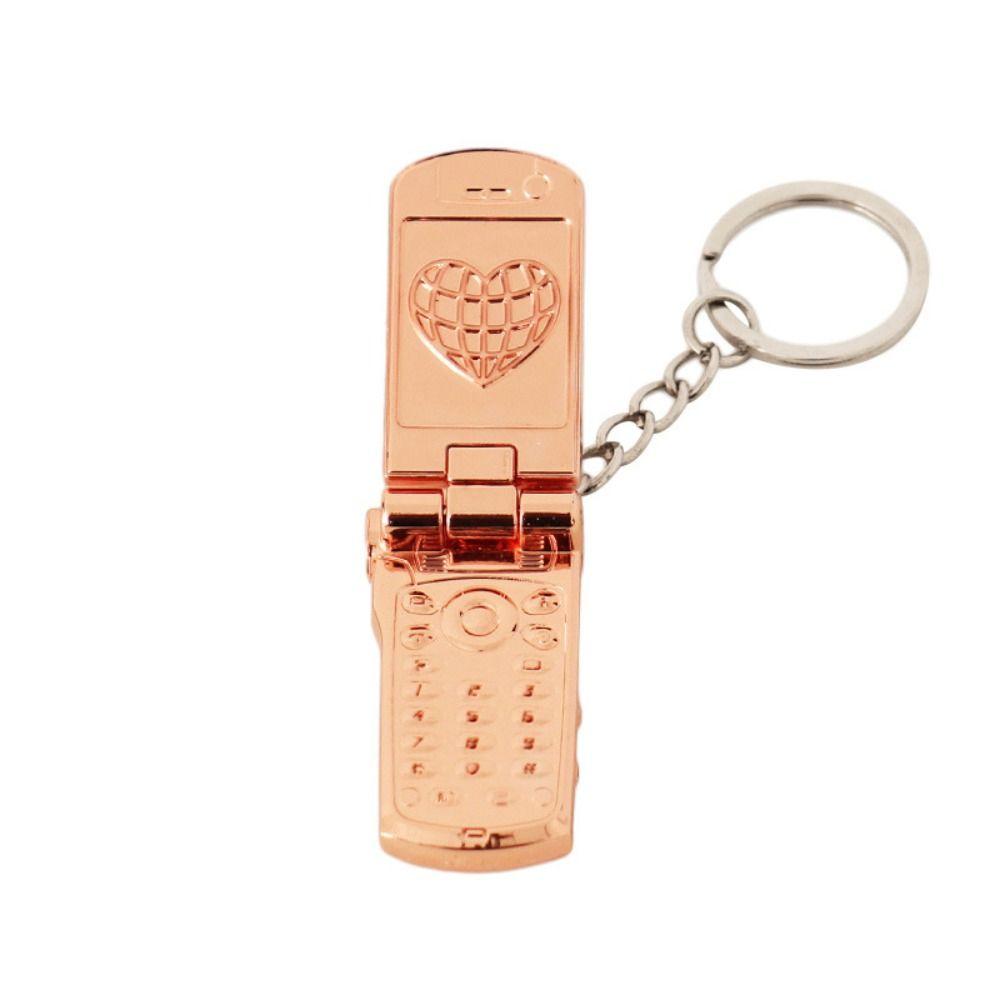 Mini Cell Phone Figure Key Ring Loveheart&Bowknot Car Key Chain Phone Model Keychains Couple