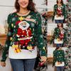 Women's Fashion Red Santa Claus Long Sleeve Round Neck Sweater