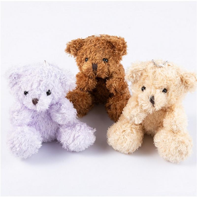 Размер 10 см, сидящий медведь, плюшевая игрушка, кулон, тряпичная кукла, аксессуары, сумка, кулон для женщин, 4 цвета на выбор