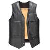 Faux Leather Waistcoat Men Motorcycle Vest Coat Warm Autumn Winter Single Breasted V-neck Sleeveless Jacket