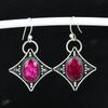 Kashmir Ruby Antique Earrings 925 Sterling Silver Earring, Boho Silver Jewelry Dangle Earrings, Gifts For Wadding Gifts For Her