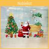 Holiday Wall Decor Pvc Removable Christmas Santa And Tree Wall Sticker For Living Room And Porch