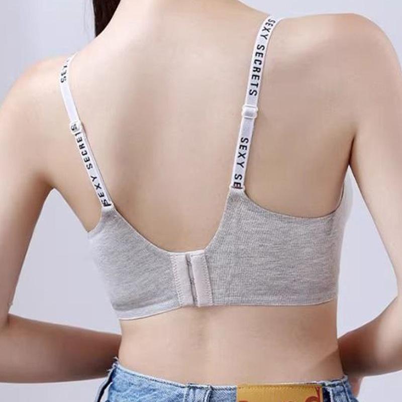 Женский сексуальный бюстгальтер Push Up Bralette, бесшовный, беспроводной, для сна, мягкий, с принтом букв, нижнее белье, удобное нижнее белье