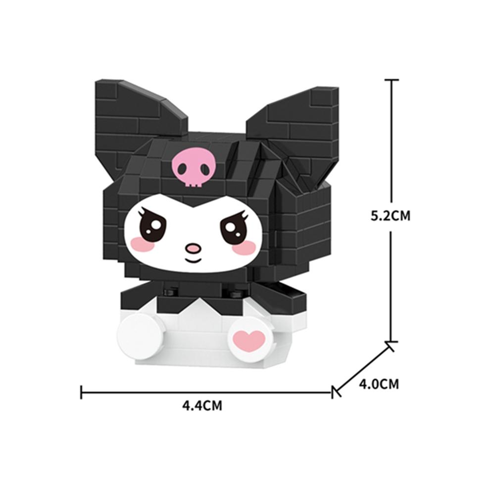 Cartoon Anime Blocks Kuromi My Melody Cinnamoroll Mouse Building Blocks Doll Toy Kids Birthday Gift