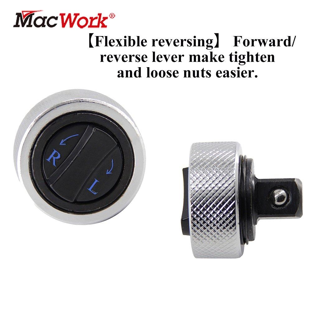Мини-торцевой ключ с трещоткой MacWork 1 шт., 1/4 дюйма, 3/8 дюйма, 1/2 дюйма, цельнометаллический торцевой ключ с трещоткой для ладони, реверсивный инструмент с трещоткой для пальцев